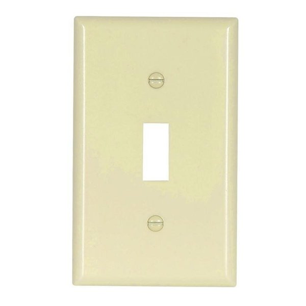 Eaton Wiring Devices Wallplate, 412 in L, 234 in W, 1 Gang, Thermoset, Light Almond, HighGloss 2134LA-BOX